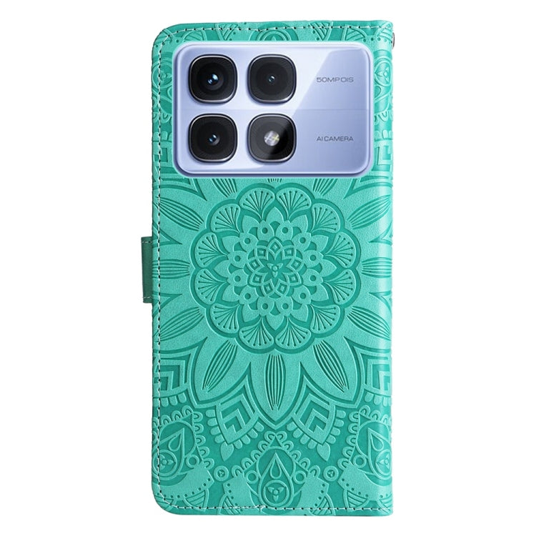 For Redmi K70 Ultra Embossed Sunflower Leather Phone Case