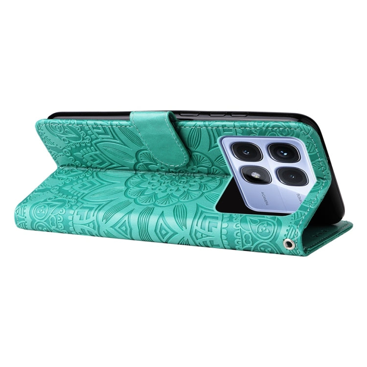 For Redmi K70 Ultra Embossed Sunflower Leather Phone Case