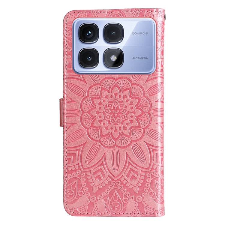 For Redmi K70 Ultra Embossed Sunflower Leather Phone Case