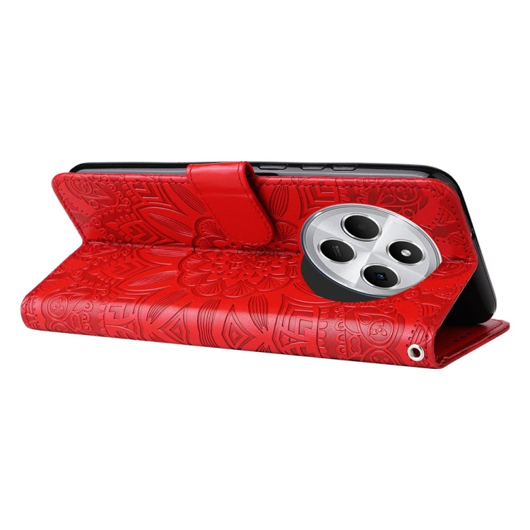 For Redmi 14C 4G Embossed Sunflower Leather Phone Case