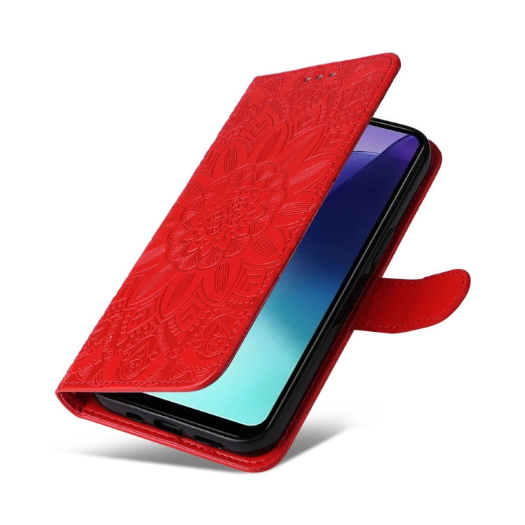 For Redmi 14C 4G Embossed Sunflower Leather Phone Case