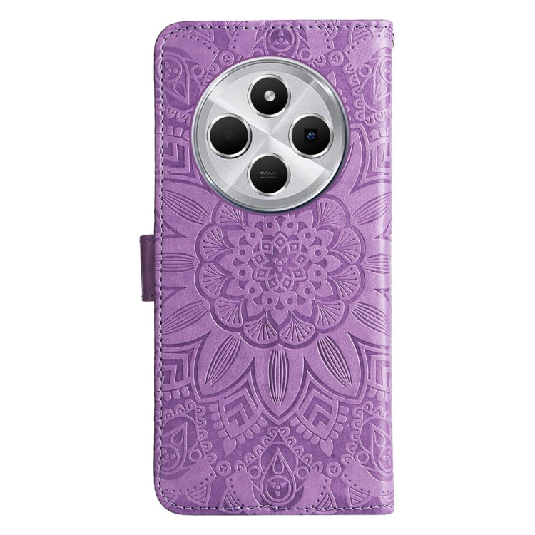 For Redmi 14C 4G Embossed Sunflower Leather Phone Case