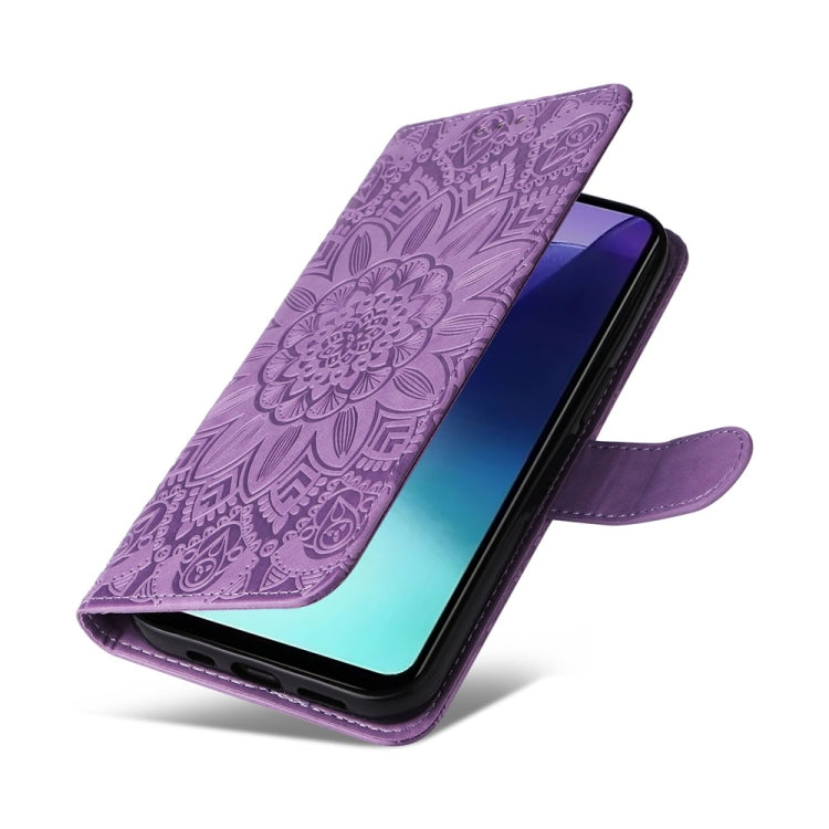 For Redmi 14C 4G Embossed Sunflower Leather Phone Case