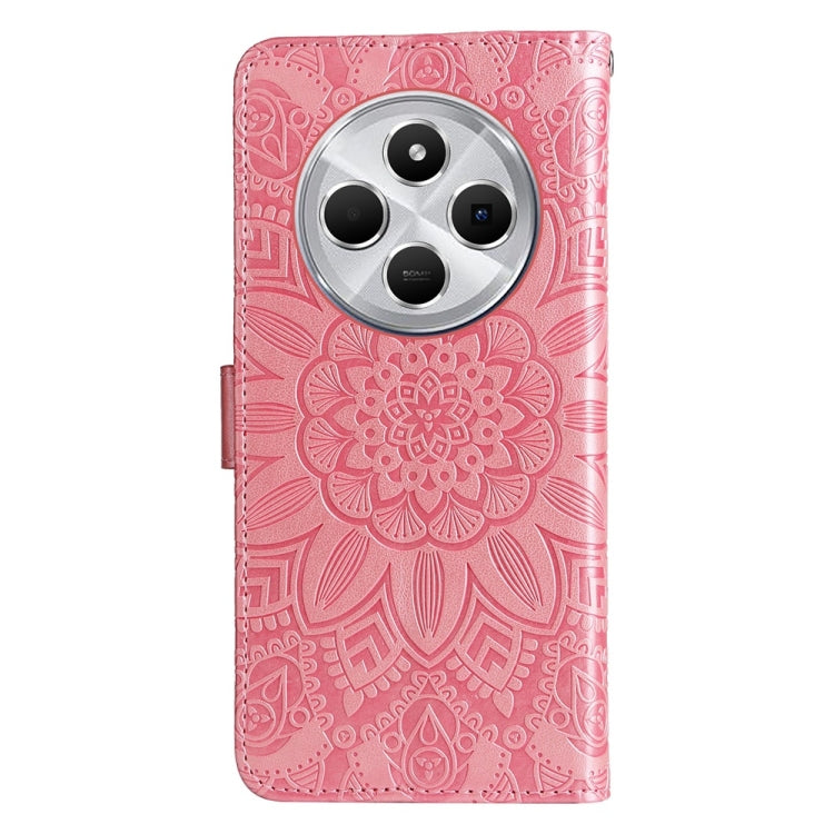 For Redmi 14C 4G Embossed Sunflower Leather Phone Case