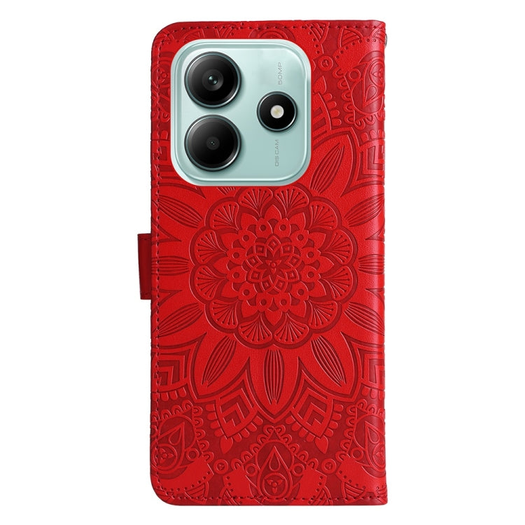 For Redmi Note 14 5G Embossed Sunflower Leather Phone Case