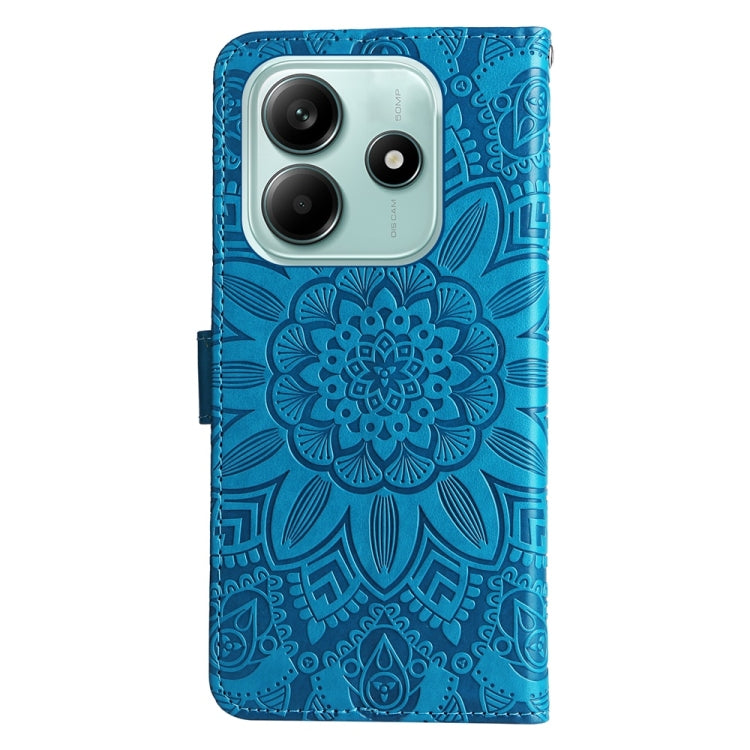 For Redmi Note 14 5G Embossed Sunflower Leather Phone Case