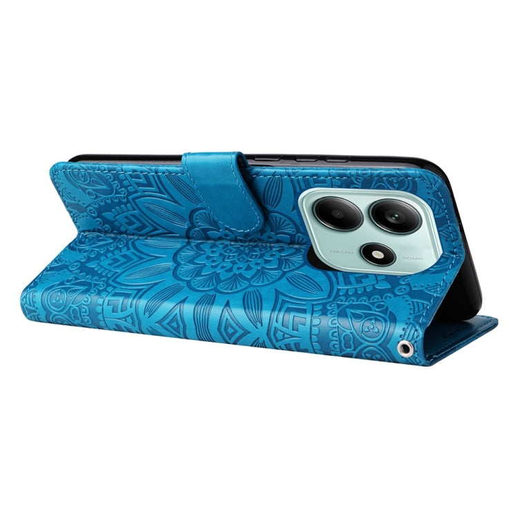 For Redmi Note 14 5G Embossed Sunflower Leather Phone Case