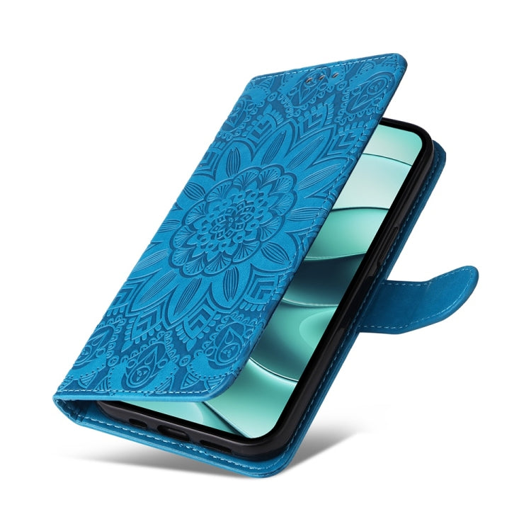 For Redmi Note 14 5G Embossed Sunflower Leather Phone Case