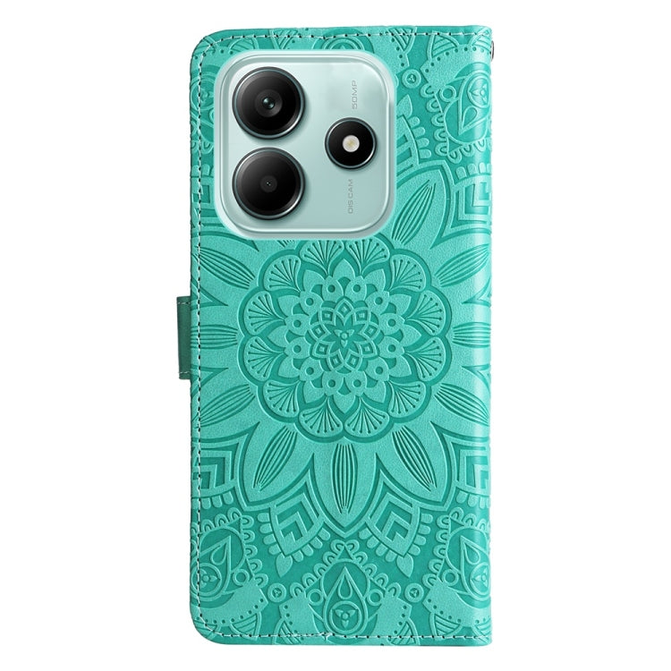 For Redmi Note 14 5G Embossed Sunflower Leather Phone Case