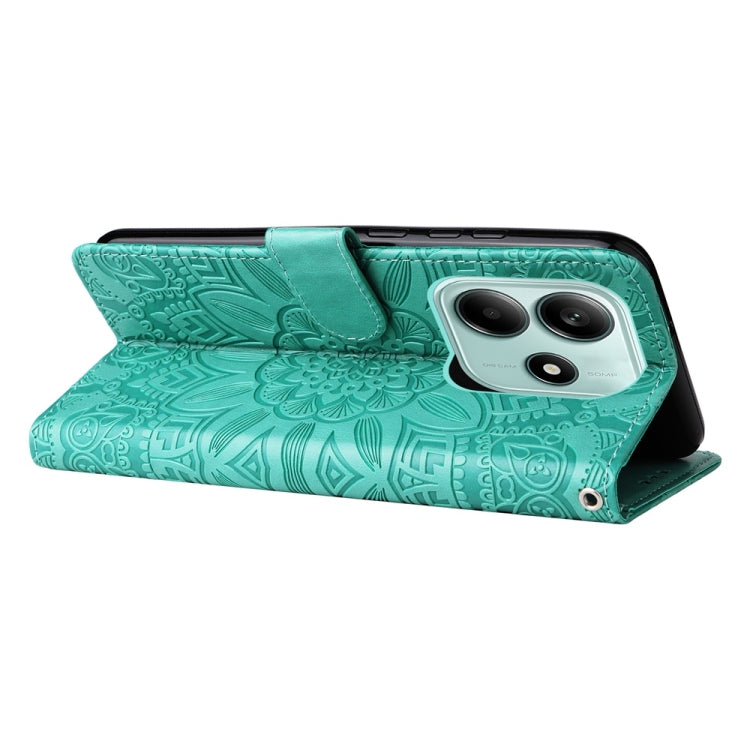 For Redmi Note 14 5G Embossed Sunflower Leather Phone Case