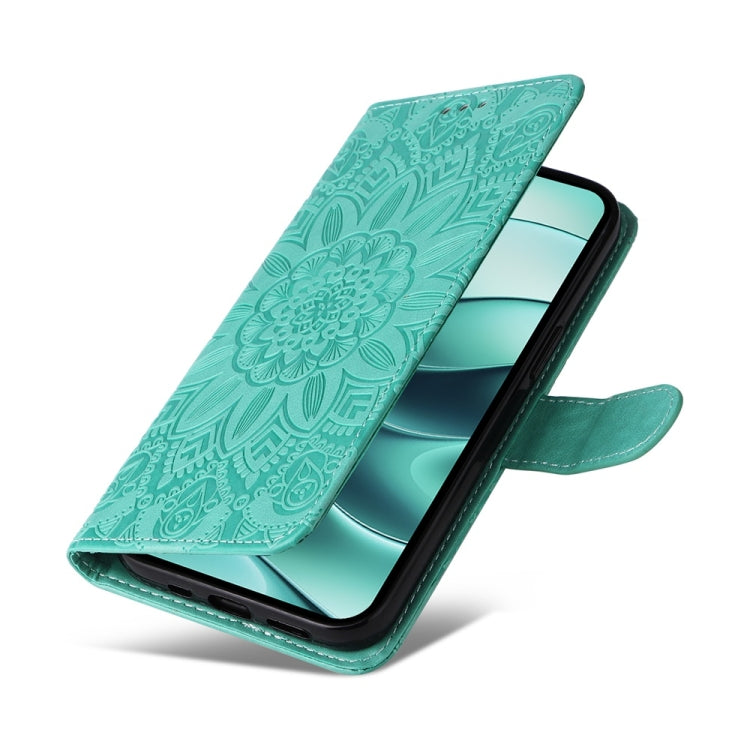 For Redmi Note 14 5G Embossed Sunflower Leather Phone Case