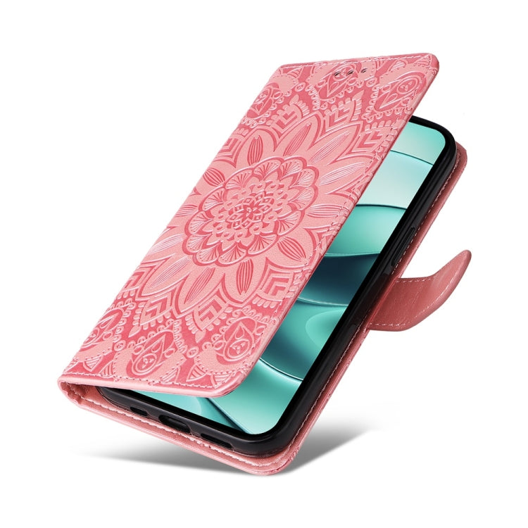 For Redmi Note 14 5G Embossed Sunflower Leather Phone Case