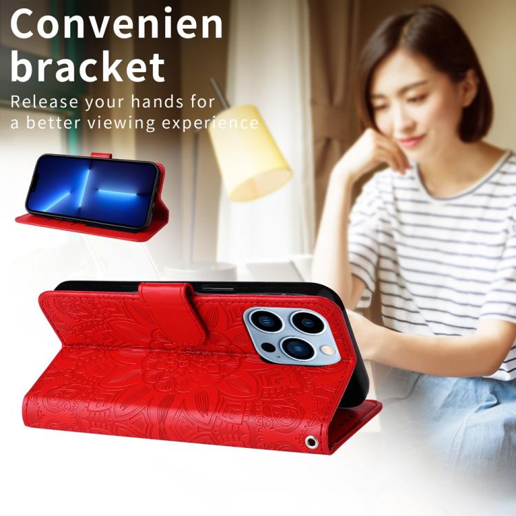 For Redmi K80 Pro Embossed Sunflower Leather Phone Case