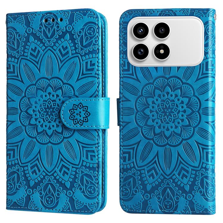 For Redmi K90 / Xiaomi Poco F8 Pro 5G Embossed Sunflower Leather Phone Case