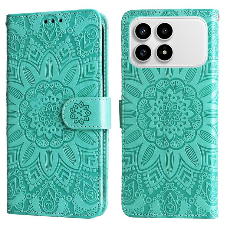 For Redmi K90 / Xiaomi Poco F8 Pro 5G Embossed Sunflower Leather Phone Case
