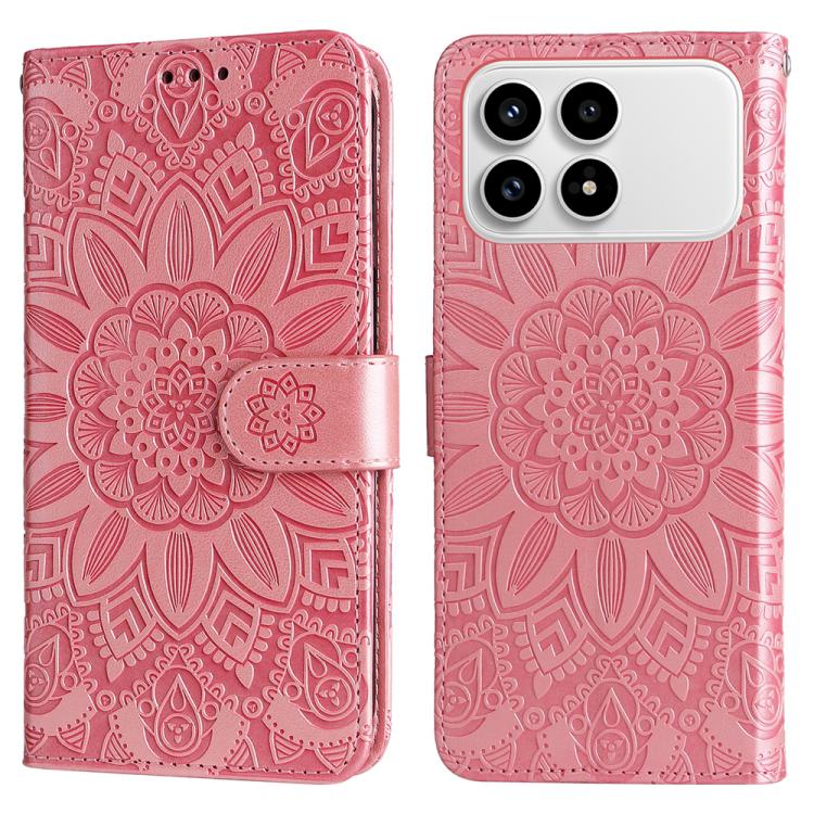 For Redmi K90 / Xiaomi Poco F8 Pro 5G Embossed Sunflower Leather Phone Case