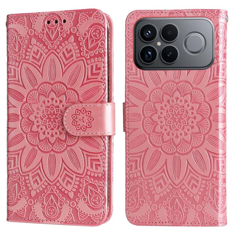For Redmi K90 Pro Max / Xiaomi Poco F8 Ultra 5G Embossed Sunflower Leather Phone Case