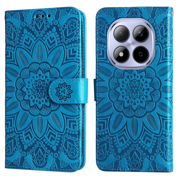 For Redmi Note 15 Pro 4G Global 163.2mm Embossed Sunflower Leather Phone Case