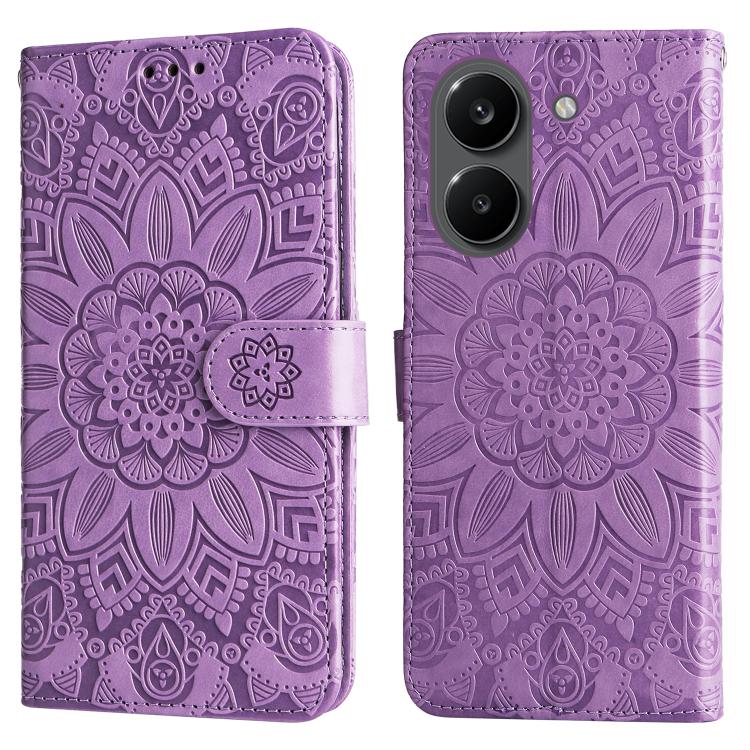 For Redmi Turbo 5 5G / Poco X8 Pro 5G Embossed Sunflower Leather Phone Case