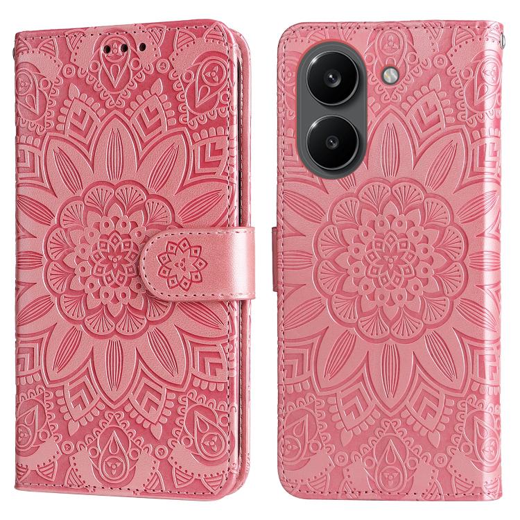 For Redmi Turbo 5 5G / Poco X8 Pro 5G Embossed Sunflower Leather Phone Case