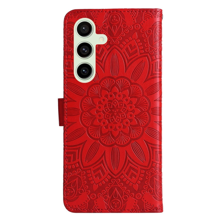 For Samsung Galaxy S24 FE 5G Embossed Sunflower Leather Phone Case