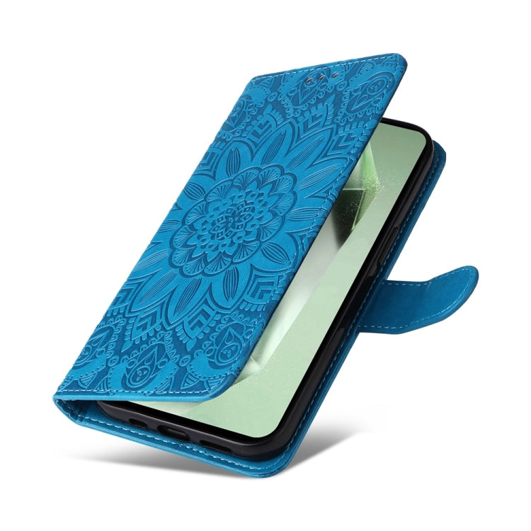 For Samsung Galaxy S24 FE 5G Embossed Sunflower Leather Phone Case