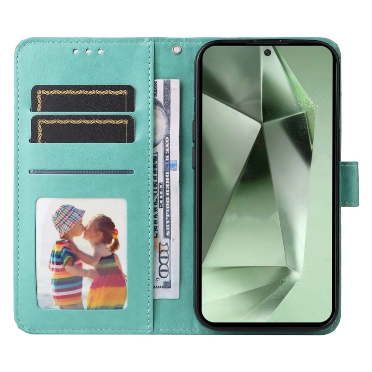For Samsung Galaxy S24 FE 5G Embossed Sunflower Leather Phone Case