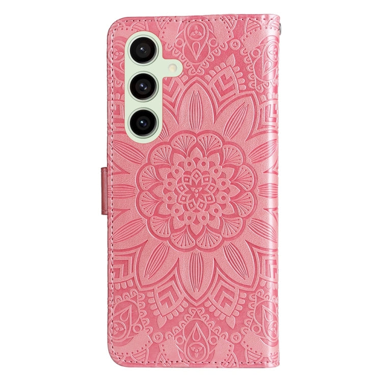 For Samsung Galaxy S24 FE 5G Embossed Sunflower Leather Phone Case