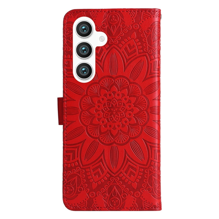 For Samsung Galaxy S25 5G Embossed Sunflower Leather Phone Case