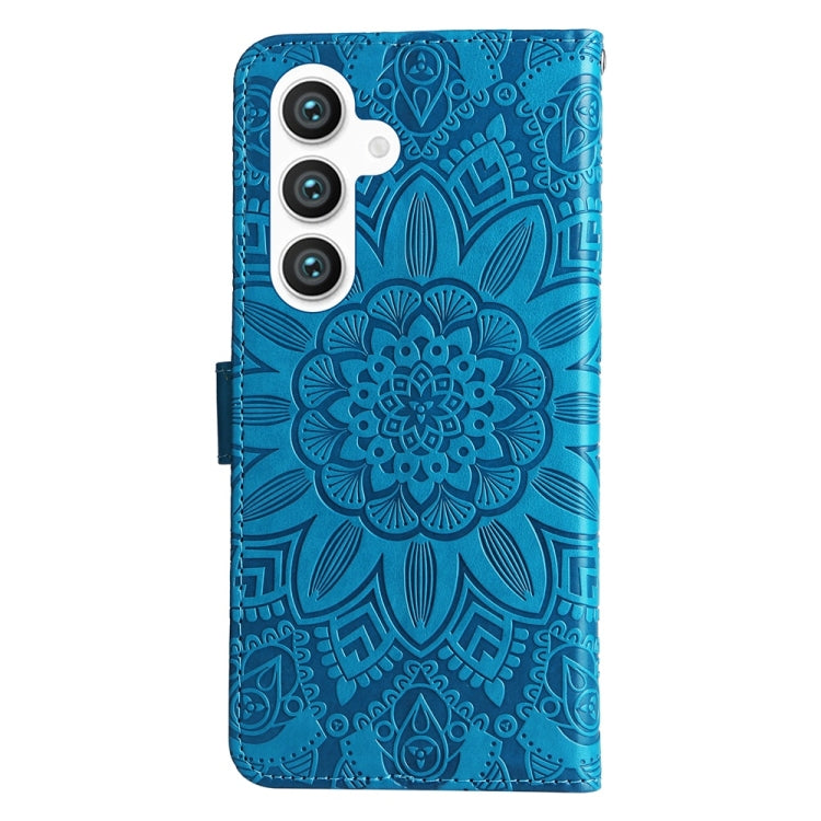 For Samsung Galaxy S25 5G Embossed Sunflower Leather Phone Case