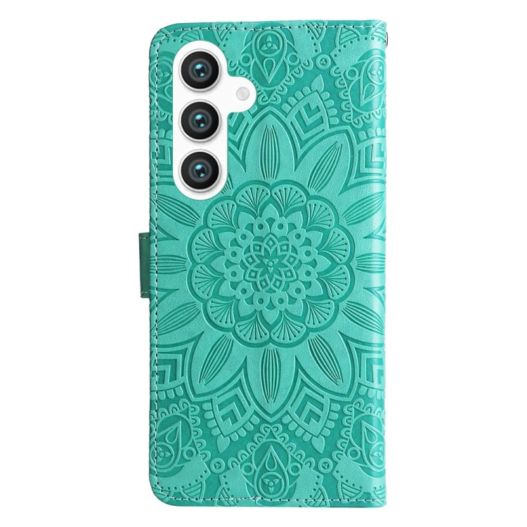 For Samsung Galaxy S25 5G Embossed Sunflower Leather Phone Case