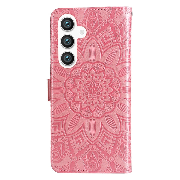 For Samsung Galaxy S25 5G Embossed Sunflower Leather Phone Case