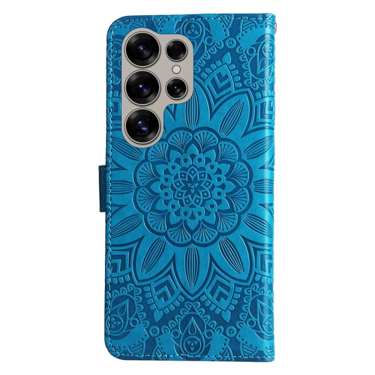 For Samsung Galaxy S25 Ultra 5G Embossed Sunflower Leather Phone Case