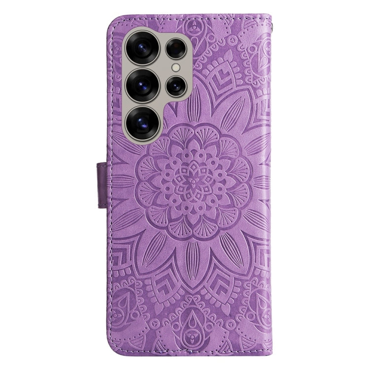 For Samsung Galaxy S25 Ultra 5G Embossed Sunflower Leather Phone Case