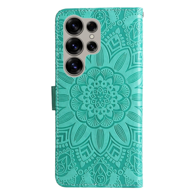 For Samsung Galaxy S25 Ultra 5G Embossed Sunflower Leather Phone Case