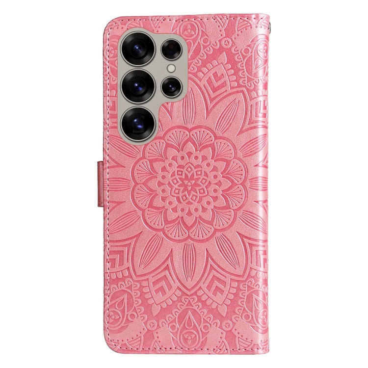 For Samsung Galaxy S25 Ultra 5G Embossed Sunflower Leather Phone Case