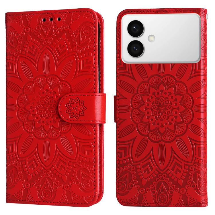 For Samsung Galaxy S26 Edge 5G Embossed Sunflower Leather Phone Case