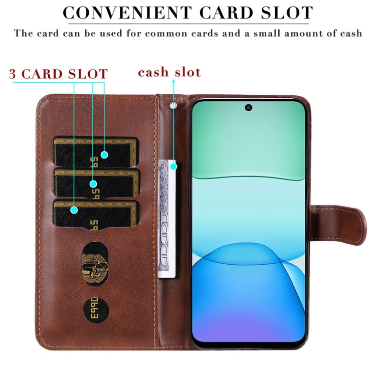 For Redmi 13 4G / Redmi Note 13R Fashion Calf Texture Zipper Leather Phone Case