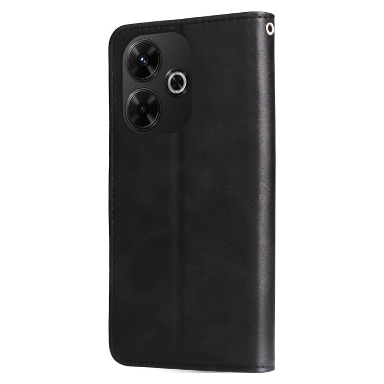 For Redmi 13 4G / Redmi Note 13R Fashion Calf Texture Zipper Leather Phone Case