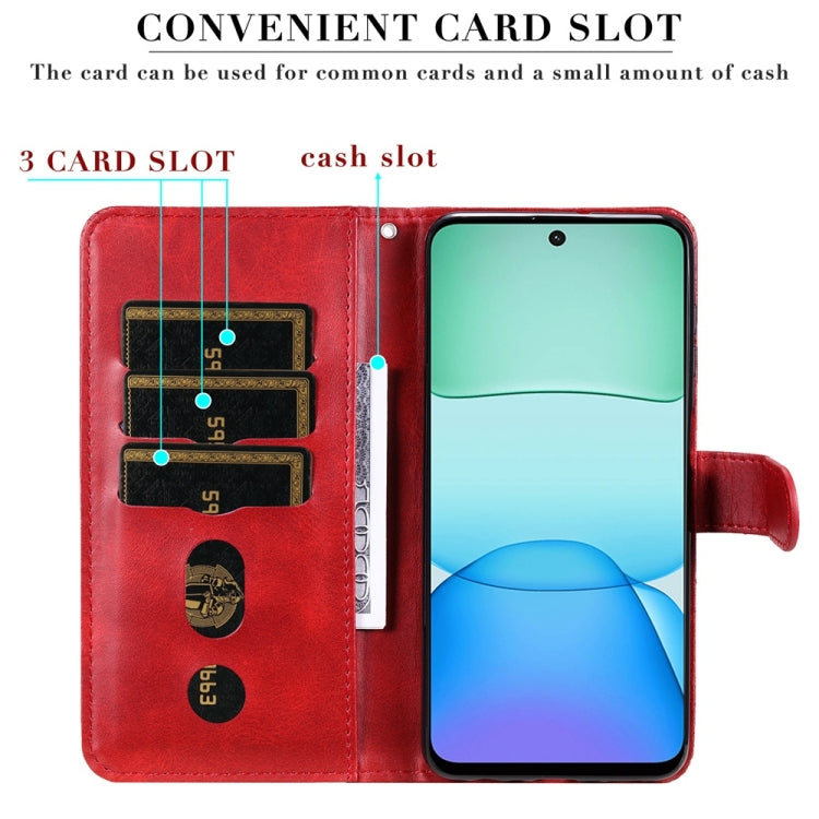 For Redmi 13 4G / Redmi Note 13R Fashion Calf Texture Zipper Leather Phone Case