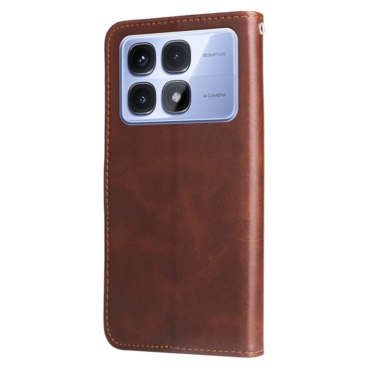 For Redmi K70 Ultra Fashion Calf Texture Zipper Leather Phone Case