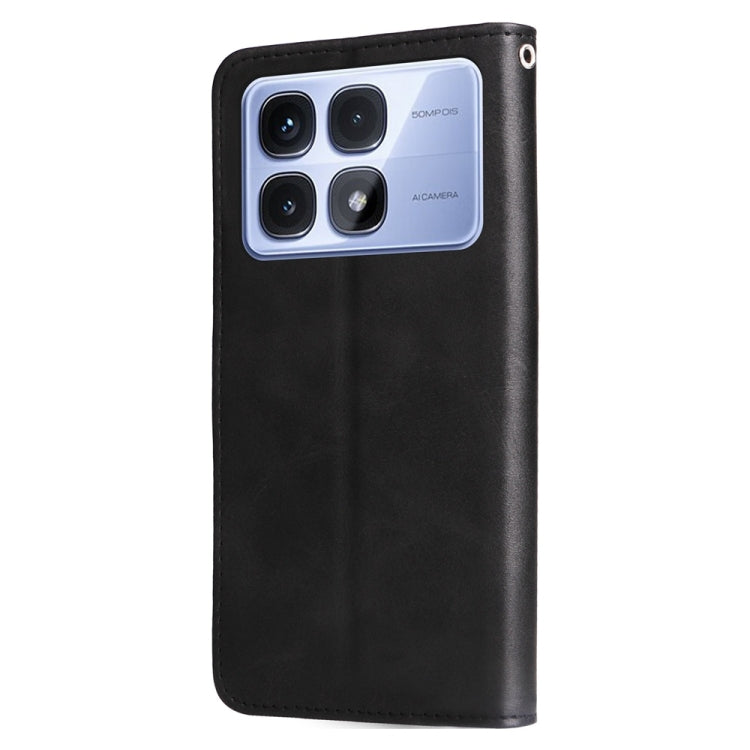 For Redmi K70 Ultra Fashion Calf Texture Zipper Leather Phone Case
