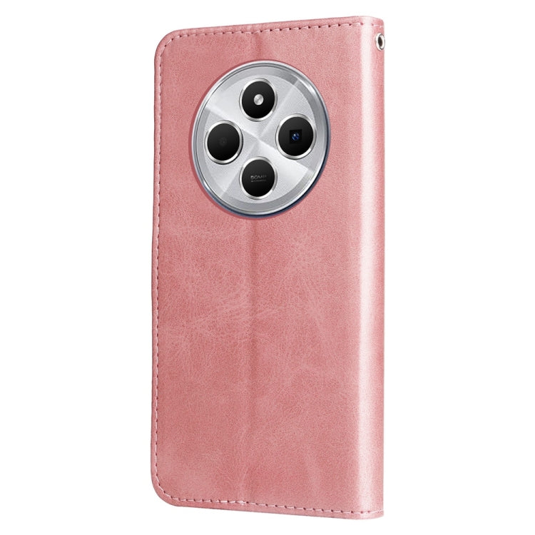 For Redmi 14C 4G Fashion Calf Texture Zipper Leather Phone Case