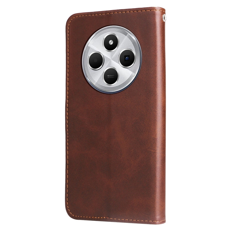 For Redmi 14C 4G Fashion Calf Texture Zipper Leather Phone Case