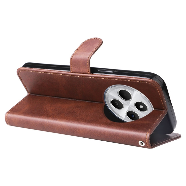 For Redmi 14C 4G Fashion Calf Texture Zipper Leather Phone Case