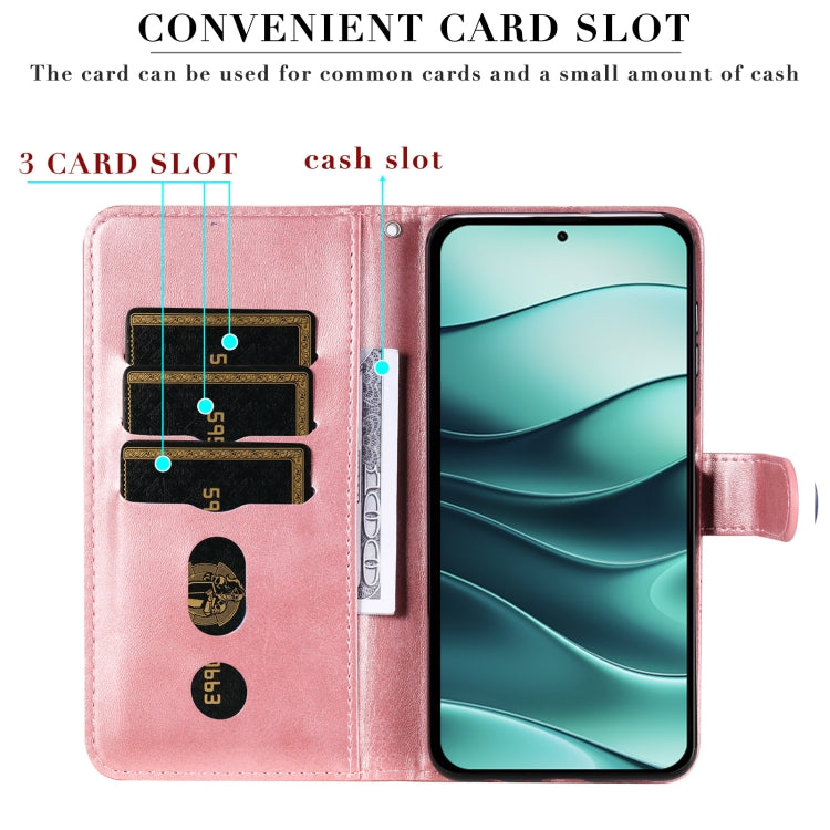 For Redmi Note 14 5G Fashion Calf Texture Zipper Leather Phone Case