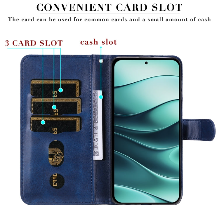 For Redmi Note 14 5G Fashion Calf Texture Zipper Leather Phone Case