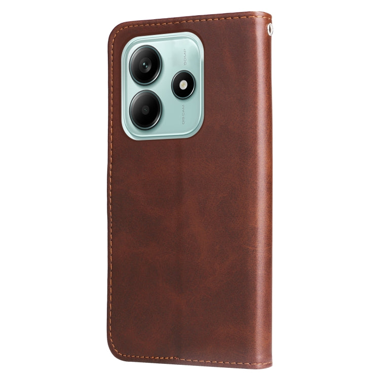 For Redmi Note 14 5G Fashion Calf Texture Zipper Leather Phone Case