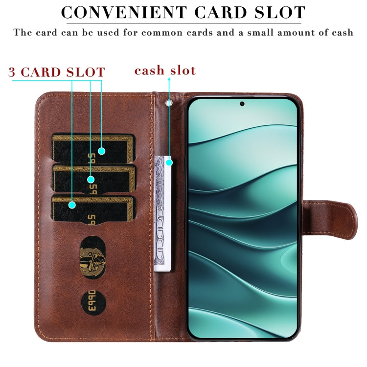 For Redmi Note 14 5G Fashion Calf Texture Zipper Leather Phone Case