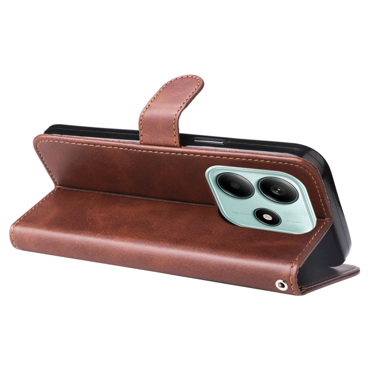 For Redmi Note 14 5G Fashion Calf Texture Zipper Leather Phone Case